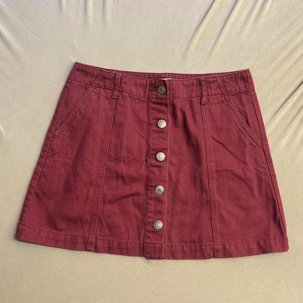 Forever 21 Women's Red and Burgundy Skirt